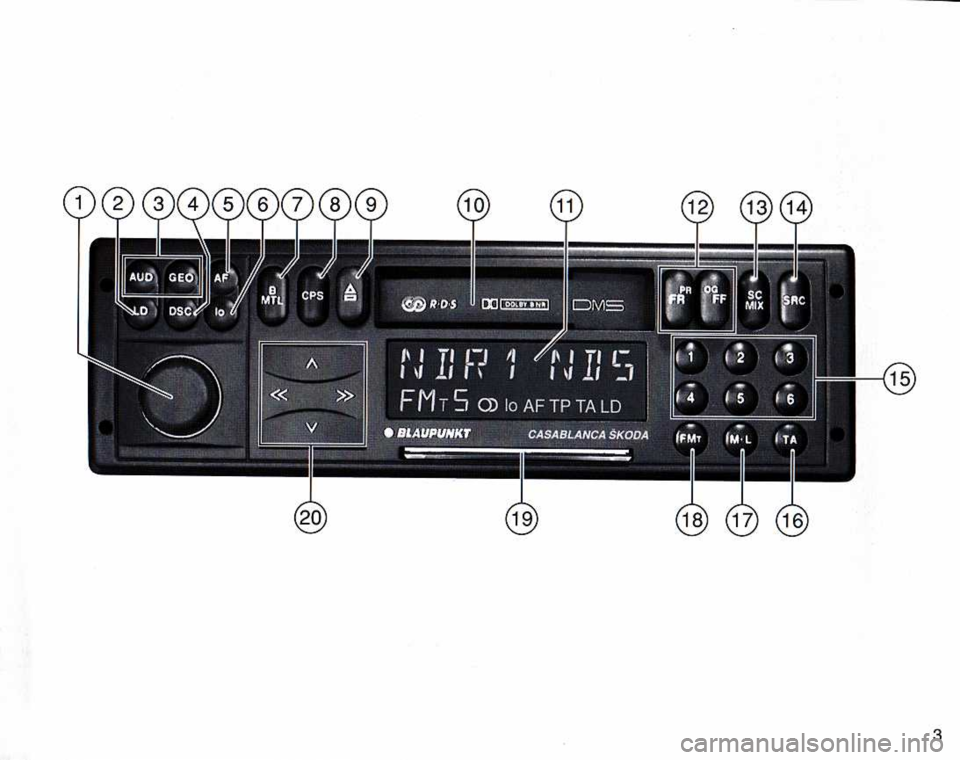 SKODA FELICIA 2000 1.G / (6U1) Casablanca Car Radio Manual 