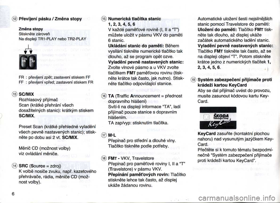 SKODA FELICIA 2000 1.G / (6U1) Casablanca Car Radio Manual SKODA FELICIA 2000 1.G / (6U1) Casablanca Car Radio Manual