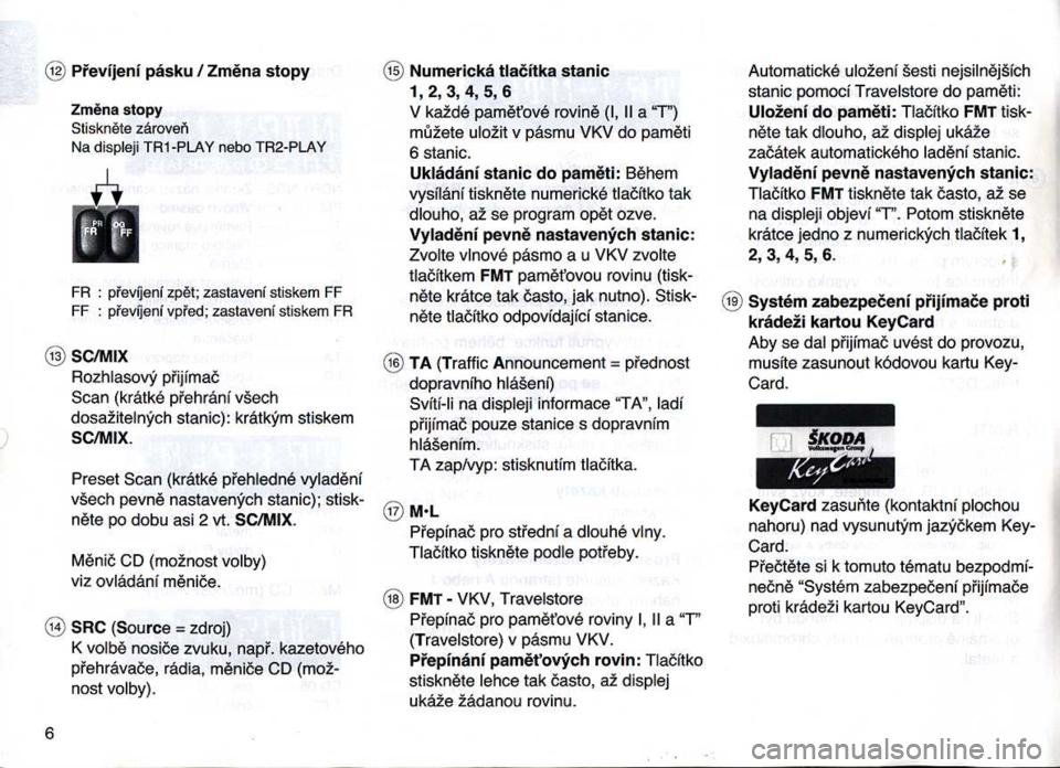 SKODA FELICIA 2000 1.G / (6U1) Casablanca Car Radio Manual 