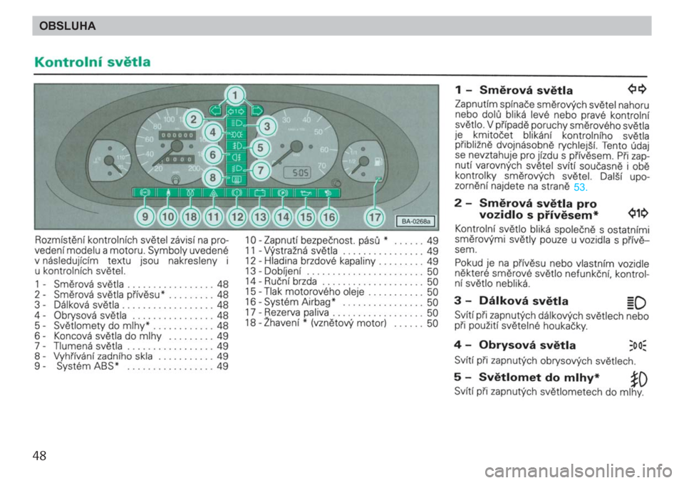 SKODA FELICIA 2000 1.G / (6U1) Service Manual 48OBSLUHA SKODA FELICIA 2000 1.G / (6U1) Service Manual 48OBSLUHA