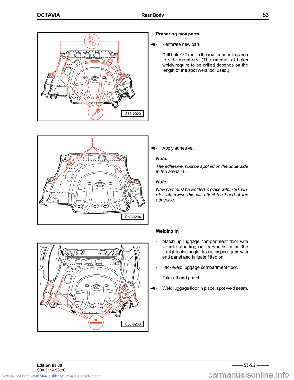 SKODA OCTAVIA 1997 1.G / (1U) Body Repairs Workshop Manual Downloaded from www.Manualslib.com manuals search engine ������������������
������������� 
�����������������������������

�

� �������������
�������������������
� � ������������������� 
� ��������