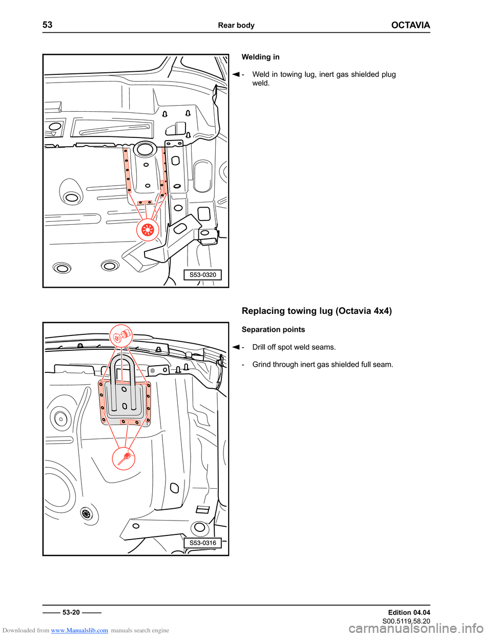 SKODA OCTAVIA 1997 1.G / (1U) Body Repairs Workshop Manual Downloaded from www.Manualslib.com manuals search engine �������
�����������
�������������
��������������
����������
� � ����� ��� ������� ����� ������ ���� ��������� ����
�����
������������������� � 