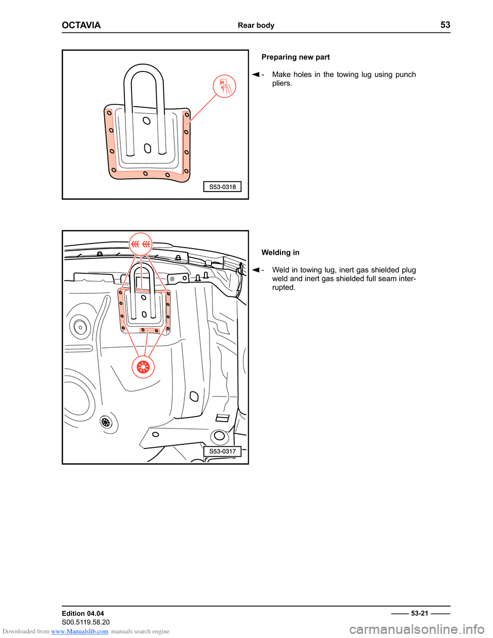 SKODA OCTAVIA 1997 1.G / (1U) Body Repairs Workshop Manual Downloaded from www.Manualslib.com manuals search engine ������������������
������������� 
��������������
������������������
� � ����� ������ ��� ���� ������� ���� ������ �����
�������
����������
� � 