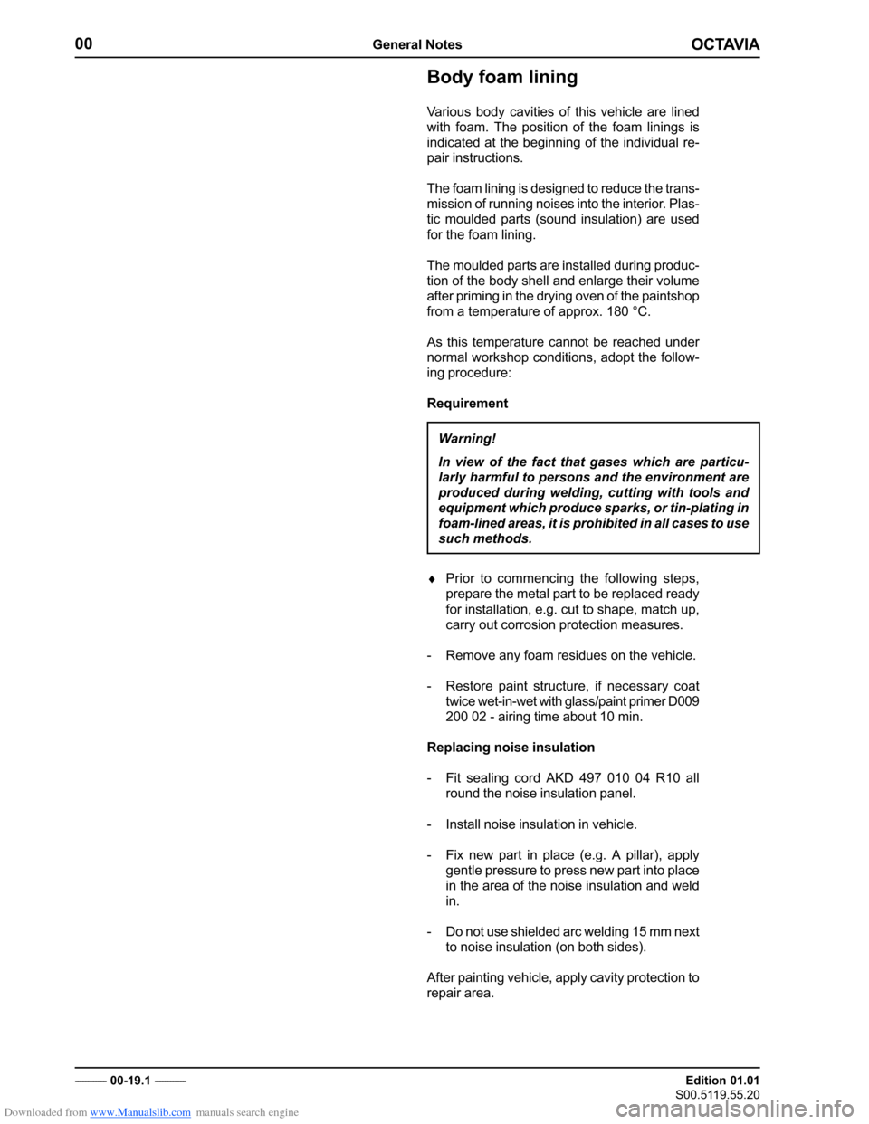 SKODA OCTAVIA 1997 1.G / (1U) Body Repairs Owners Manual Downloaded from www.Manualslib.com manuals search engine �������
���������������
�������������
��������������
����������������
�������� ����� ��������� ��� ����� �������� ���� ����� 
����� ������ ����