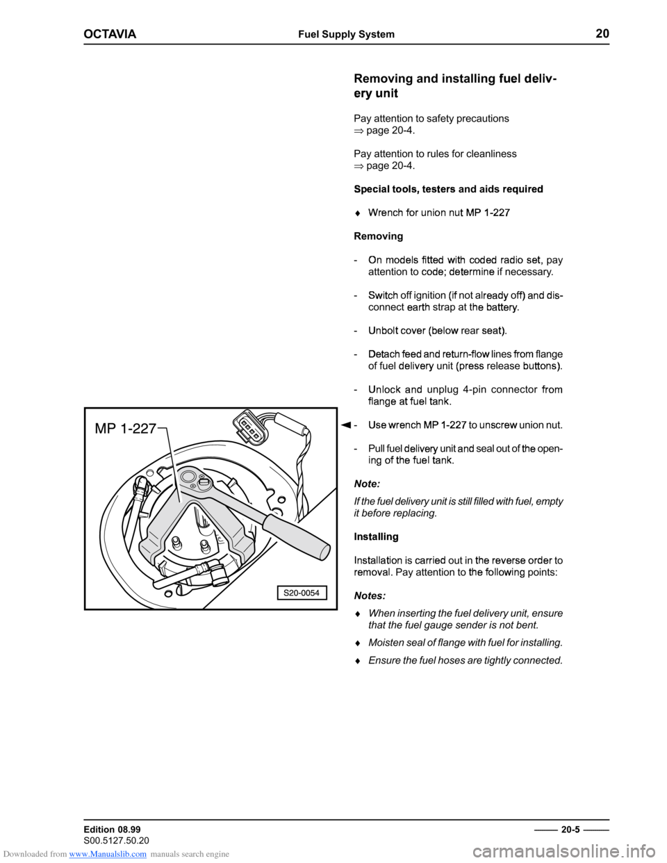 SKODA OCTAVIA 2000 1.G / (1U) 2.0 85kw Engine Workshop Manual Downloaded from www.Manualslib.com manuals search engine ���������������������������
������������� 
��������������������������������� �������������
������������������������



 
 
	




