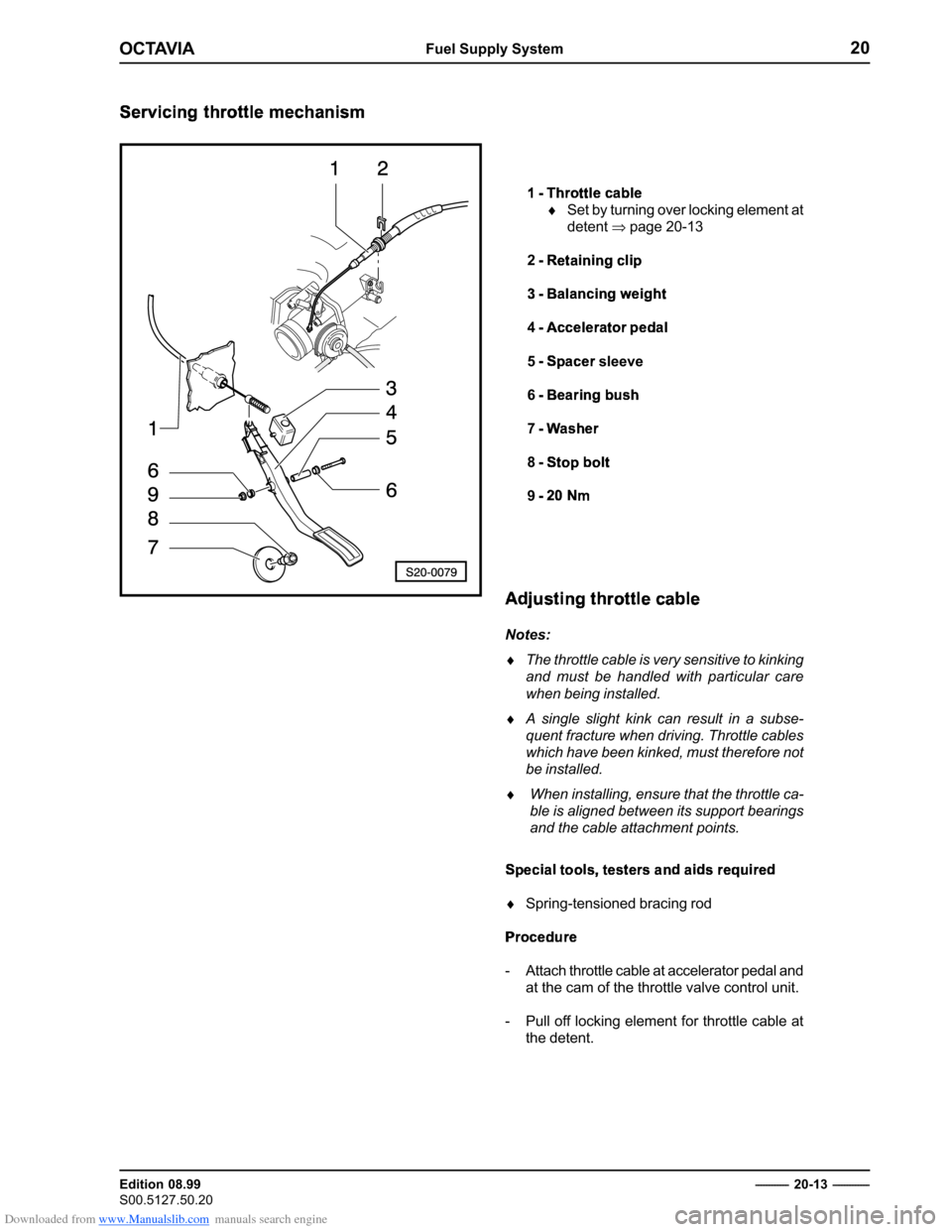 SKODA OCTAVIA 2000 1.G / (1U) 2.0 85kw Engine Workshop Manual Downloaded from www.Manualslib.com manuals search engine ���������������������������
������������� 
���������������������������� �����
� �������������
� 




	 





	 




