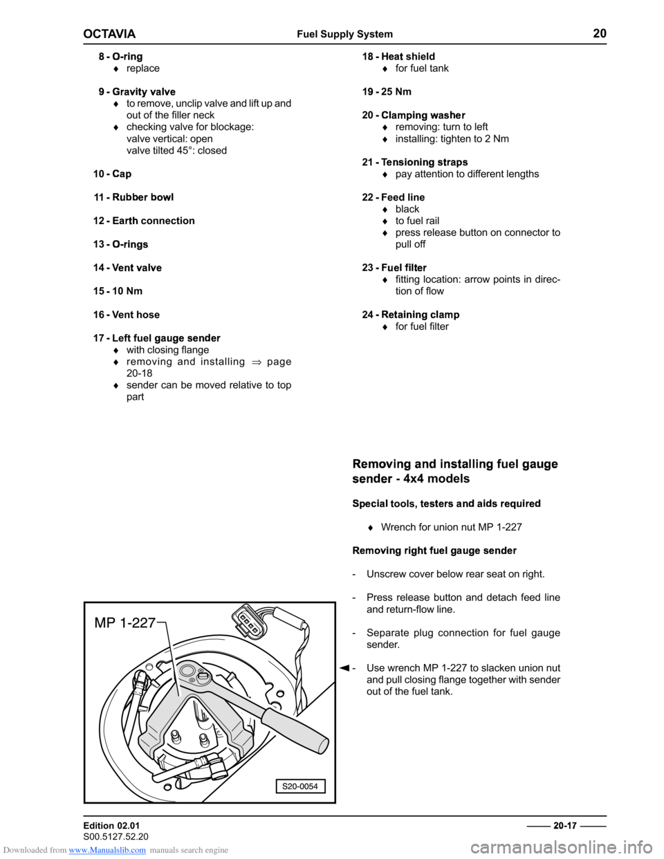 SKODA OCTAVIA 2000 1.G / (1U) 2.0 85kw Engine Workshop Manual Downloaded from www.Manualslib.com manuals search engine ���������������������������
������������� 
�����������������������������

 � �������������
 
 	


��������

 
 
	 


����