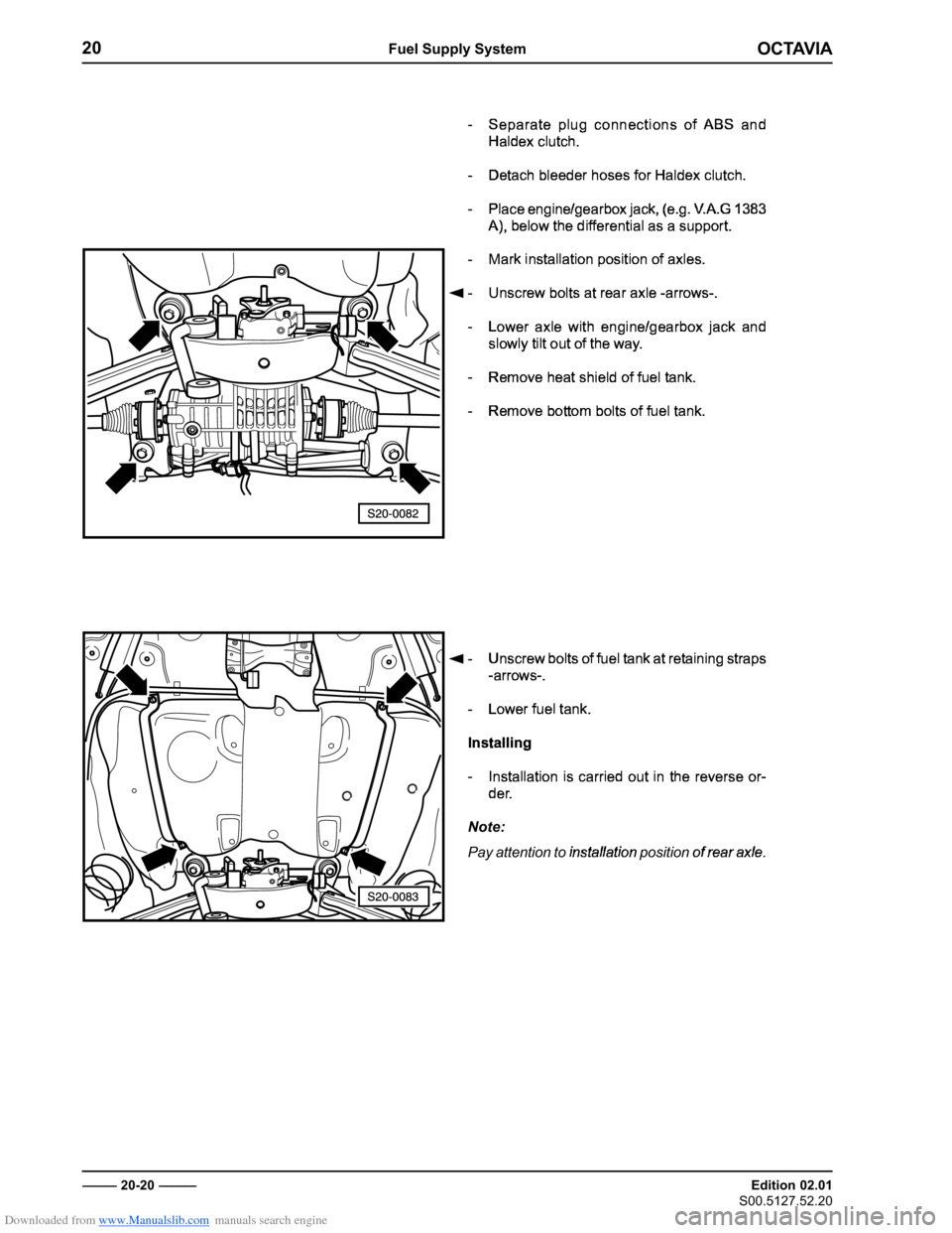 SKODA OCTAVIA 2000 1.G / (1U) 2.0 85kw Engine Workshop Manual Downloaded from www.Manualslib.com manuals search engine �������
��������������������
�������������
��������������
�������������������
� �������������
�� 

	
  	


 
  �

 
