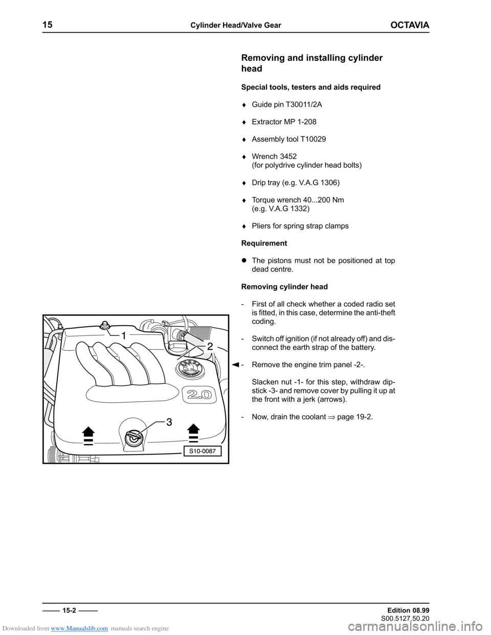 SKODA OCTAVIA 2000 1.G / (1U) 2.0 85kw Engine Repair Manual Downloaded from www.Manualslib.com manuals search engine �������
��������������������������
�������������
��������������
�������������� ����
� ������������� �������������������������������� 
����
����