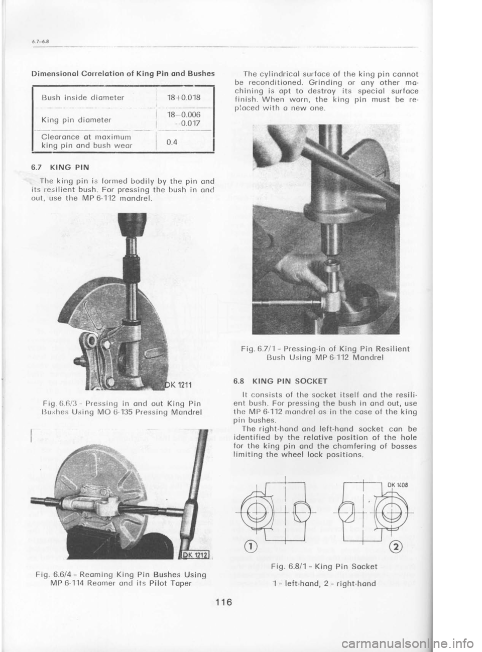 SKODA 120 LSE 1980 Workshop Manual a
a
T Cr
o
s
2
sl
a(
fil
1,
al
(2
2.
PI
thr ler
to
dti
tht
Bush inside diometer
pin diometer
Cleoronce of moximum
king pin
ond bush weor 18J 0.018
Dimensionol
Correlotion
of King Pin ond Bushes
SKODA 120 LSE 1980 Workshop Manual a
a
T Cr
o
s
2
sl
a(
fil
1,
al
(2
2.
PI
thr ler
to
dti
tht
Bush inside diometer
pin diometer
Cleoronce of moximum
king pin
ond bush weor 18J 0.018
Dimensionol
Correlotion
of King Pin ond Bushes