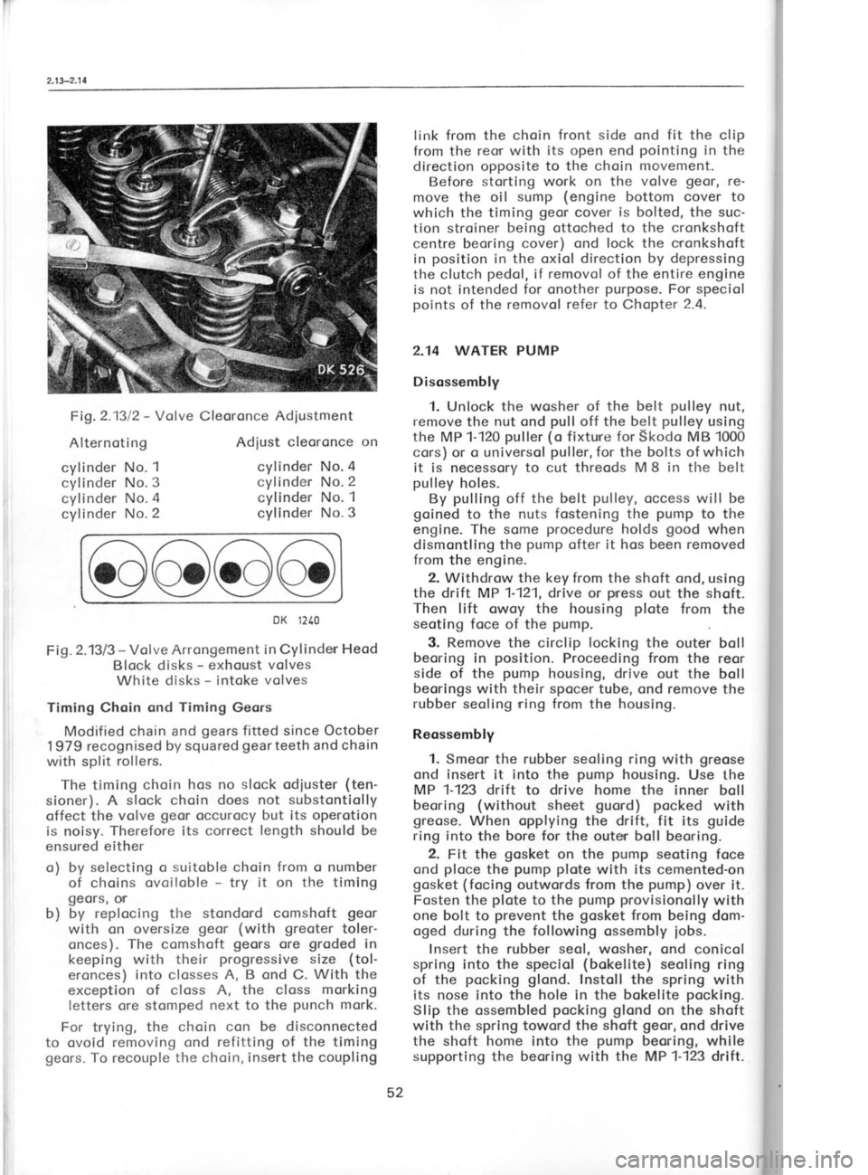 SKODA 120 LSE 1980 Repair Manual Alternoting
cylinder No. 1
cylinder No.3
cylinder No.4
cylinder No. 2 Adjust cleoronce
on
cylinder No.4
cylinder No.2
cylinder No. 1
cylinder No.3
Fi1.2.1312
-
Volve Cleoronce Adjustment l SKODA 120 LSE 1980 Repair Manual Alternoting
cylinder No. 1
cylinder No.3
cylinder No.4
cylinder No. 2 Adjust cleoronce
on
cylinder No.4
cylinder No.2
cylinder No. 1
cylinder No.3
Fi1.2.1312
-
Volve Cleoronce Adjustment l
