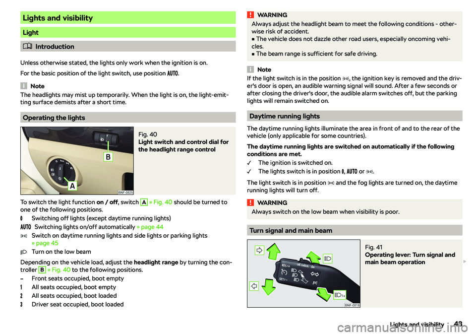 SKODA CITIGO 2018 Service Manual Lights and visibility
Light
�