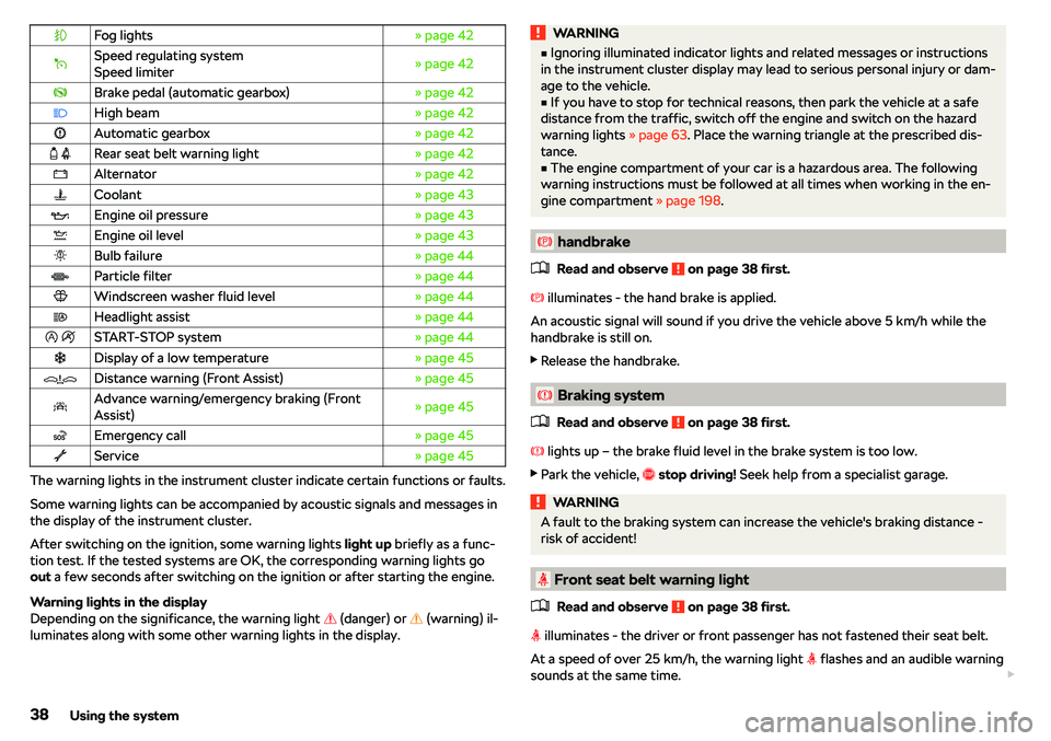 SKODA RAPID SPACEBACK 2019 Owners Guide �Fog lights