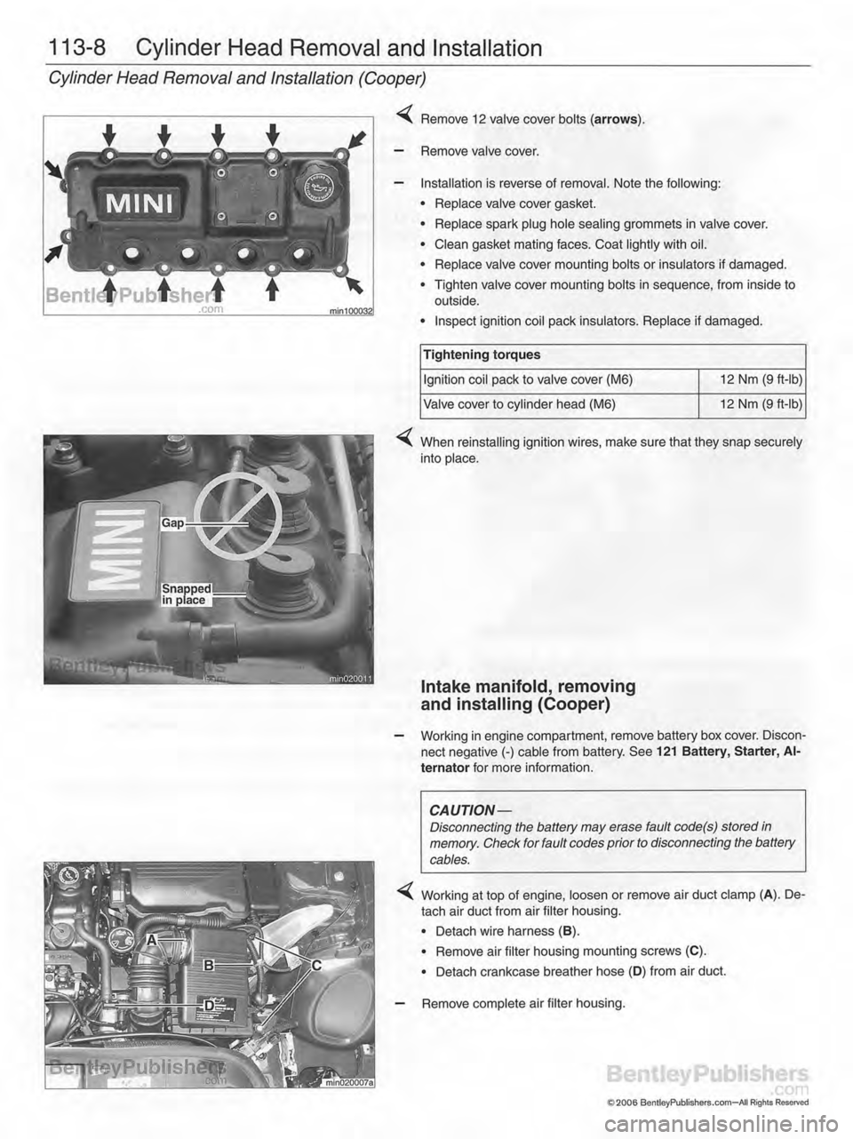 MINI COOPER 2002 Service Repair Manual MINI COOPER 2002 Service Repair Manual