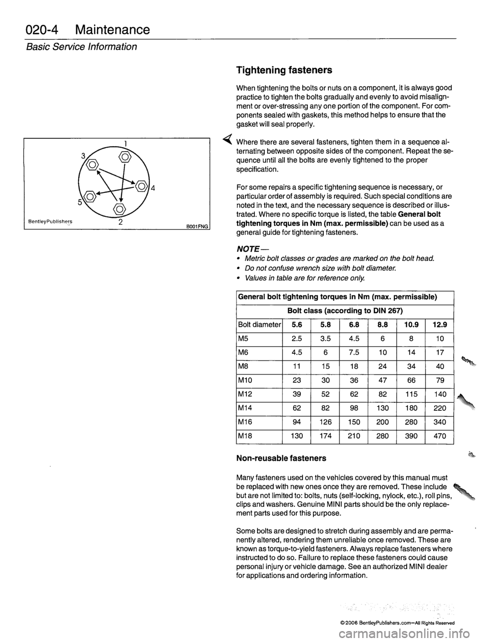 MINI COOPER 2002  Service Owners Manual 