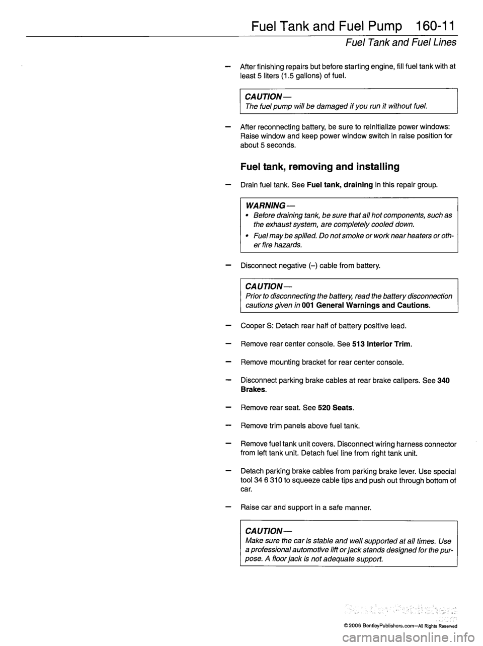 MINI COOPER 2002 Service Repair Manual MINI COOPER 2002 Service Repair Manual