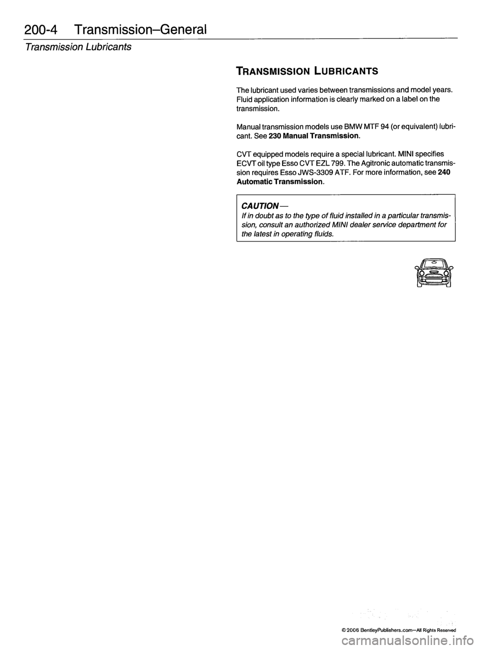 MINI COOPER 2002  Service Repair Manual 