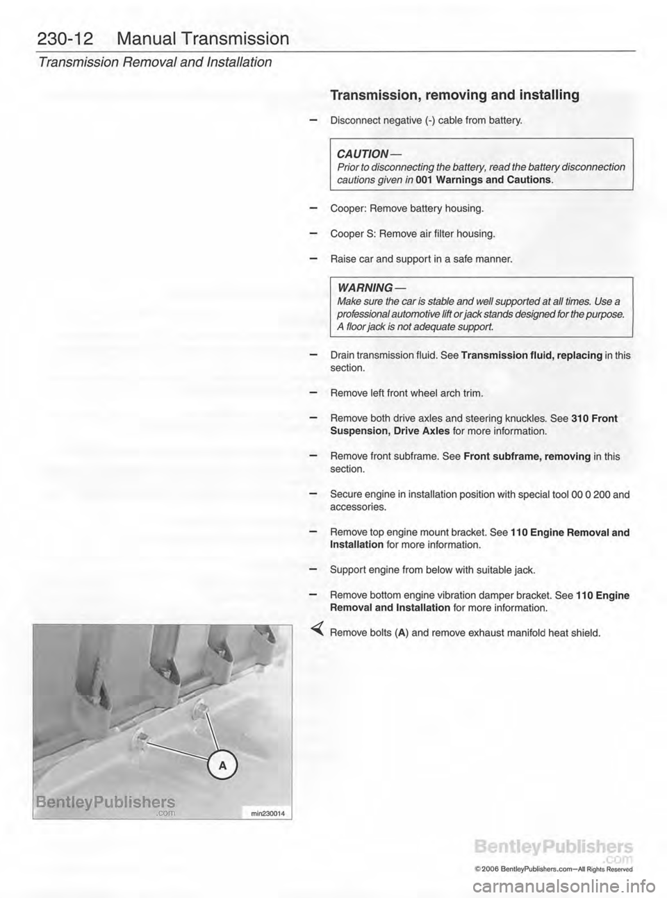 MINI COOPER 2002  Service Repair Manual 
