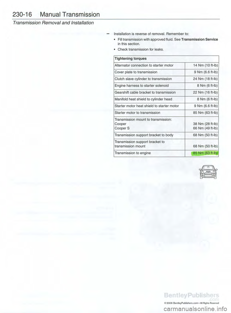 MINI COOPER 2002  Service Repair Manual 