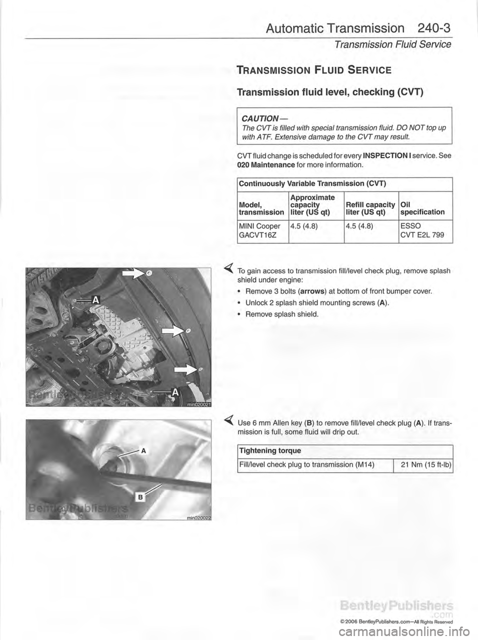 MINI COOPER 2002  Service Repair Manual 