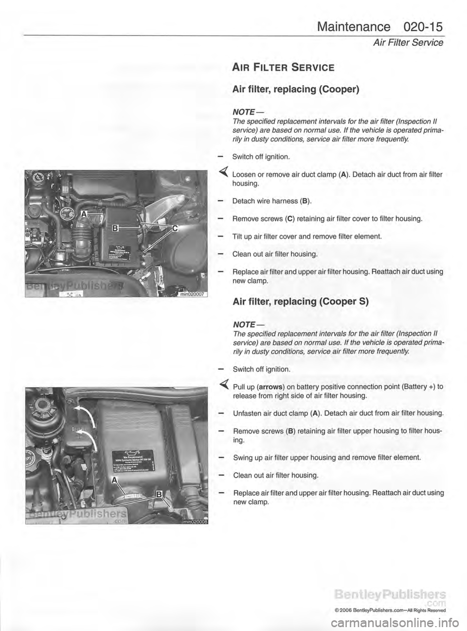 MINI COOPER 2002  Service Owners Guide 