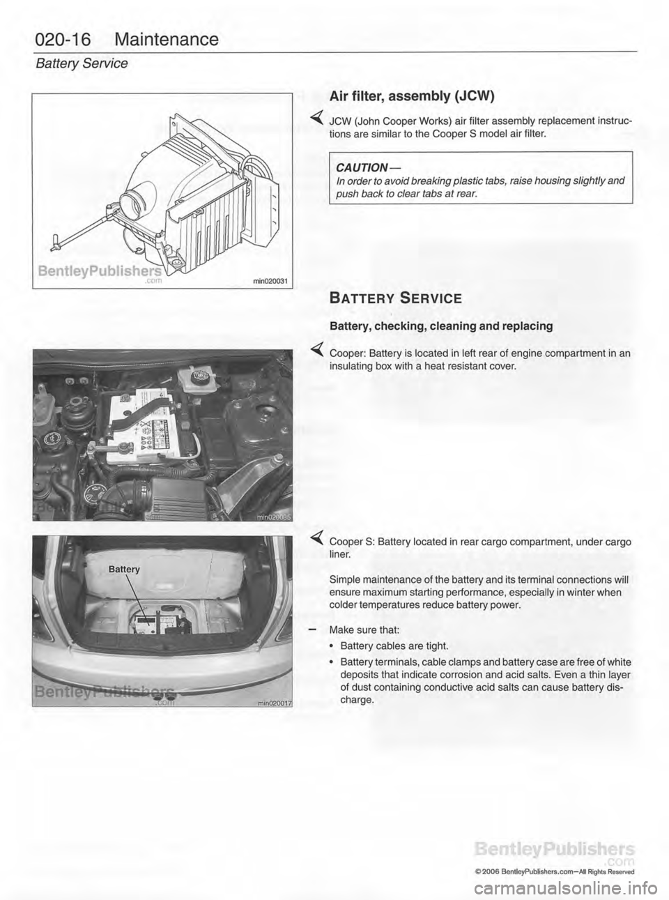 MINI COOPER 2002  Service Owners Guide 
