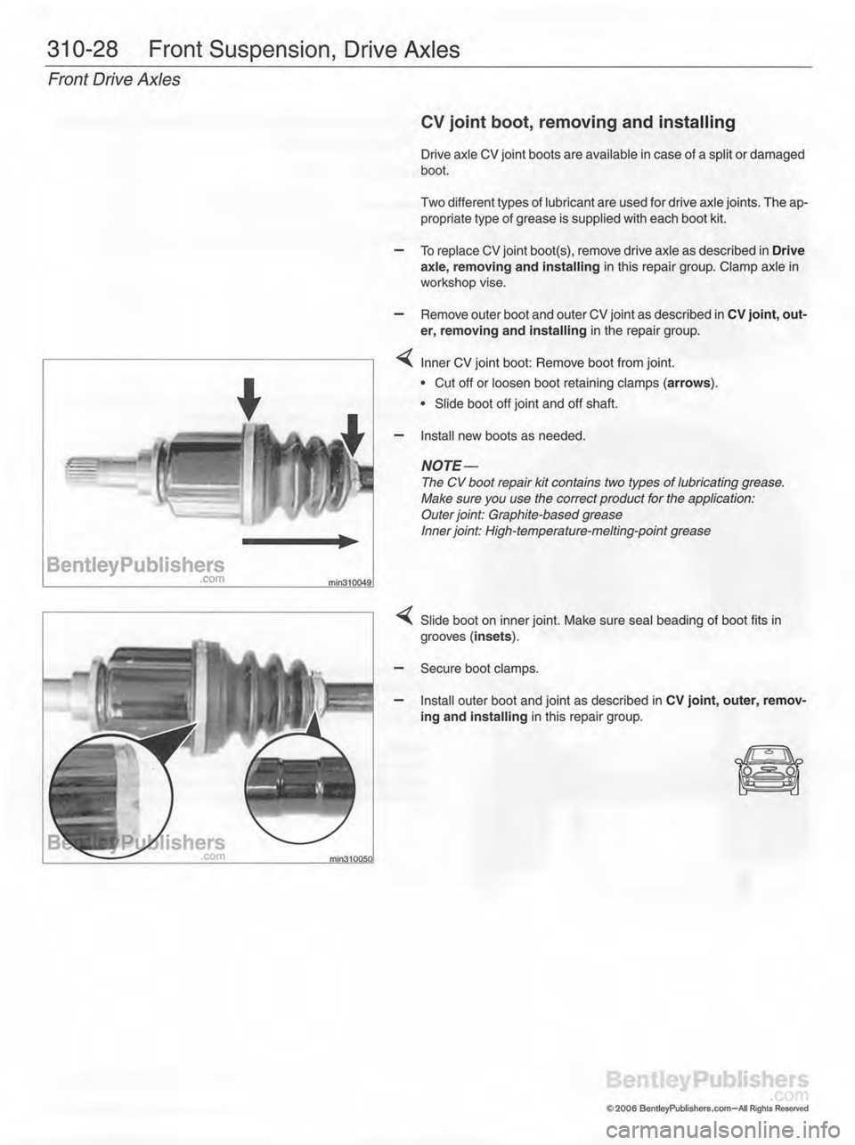 MINI COOPER 2002  Service Repair Manual 
