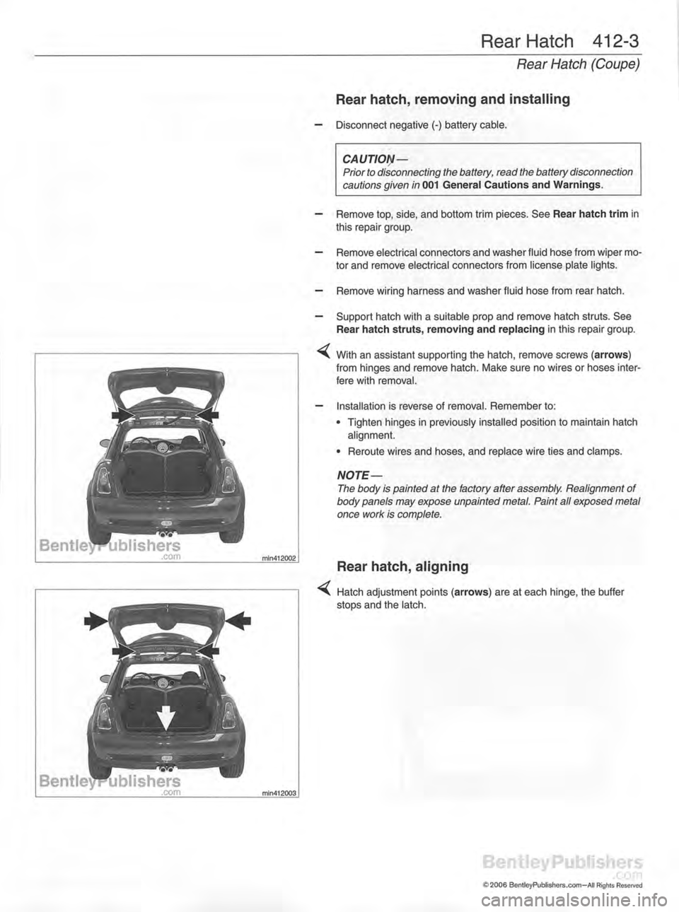 MINI COOPER 2002 Service Repair Manual MINI COOPER 2002 Service Repair Manual