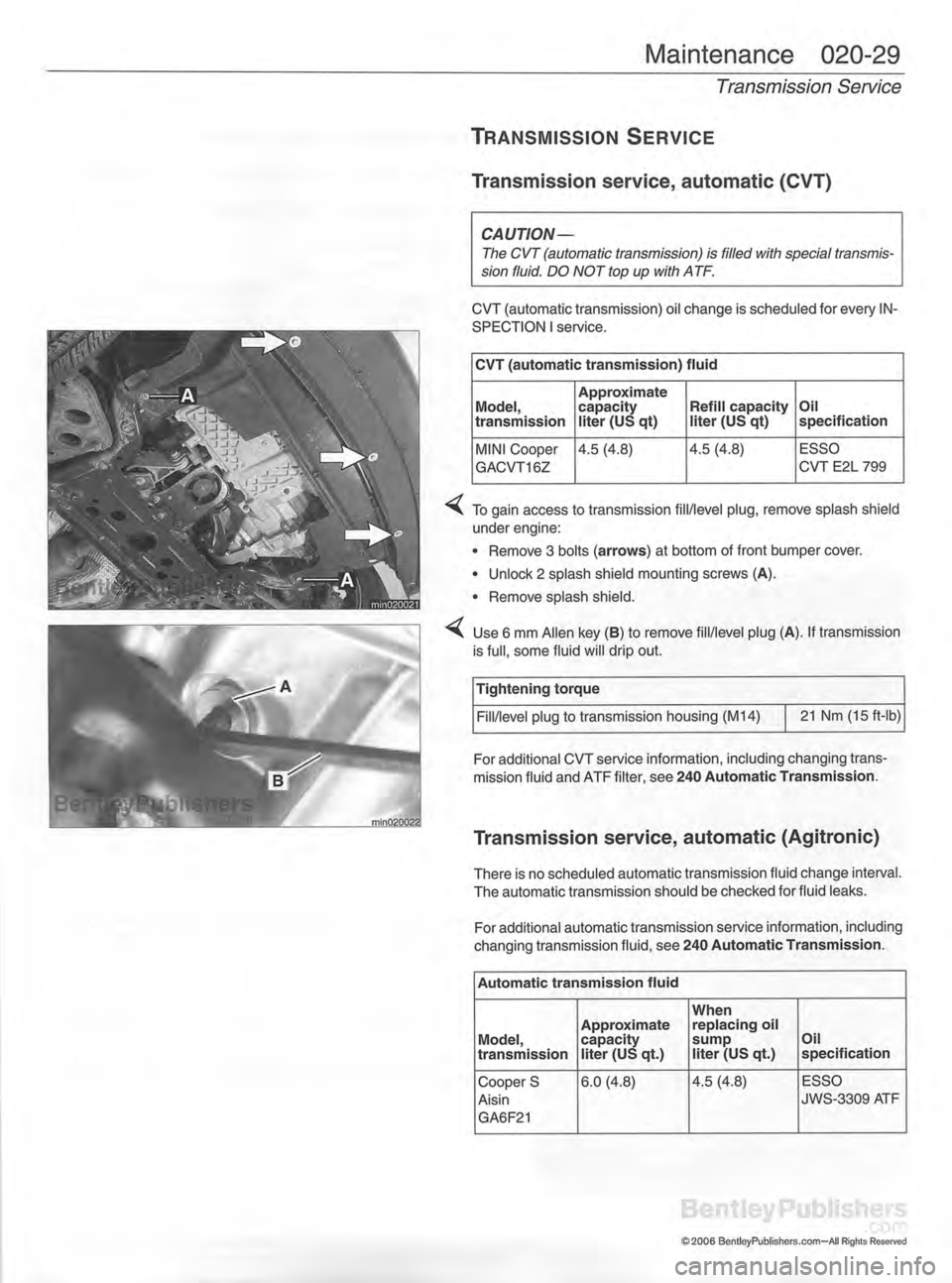 MINI COOPER 2002  Service Workshop Manual 