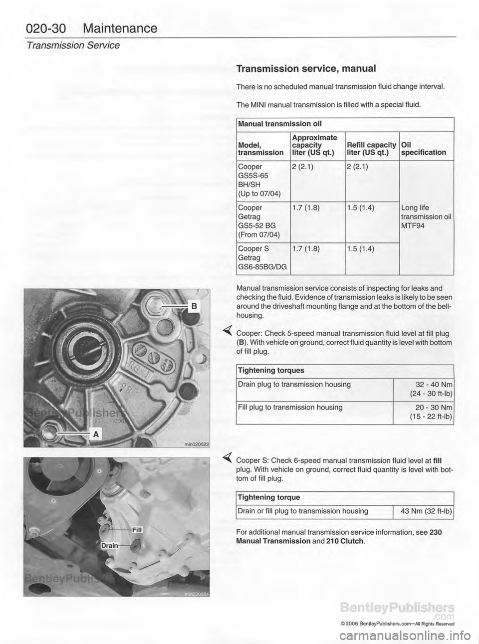 MINI COOPER 2002  Service Workshop Manual 