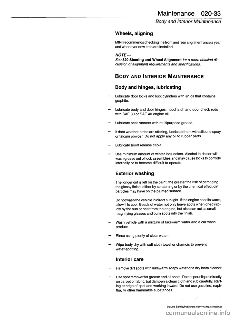 MINI COOPER 2002  Service Workshop Manual 