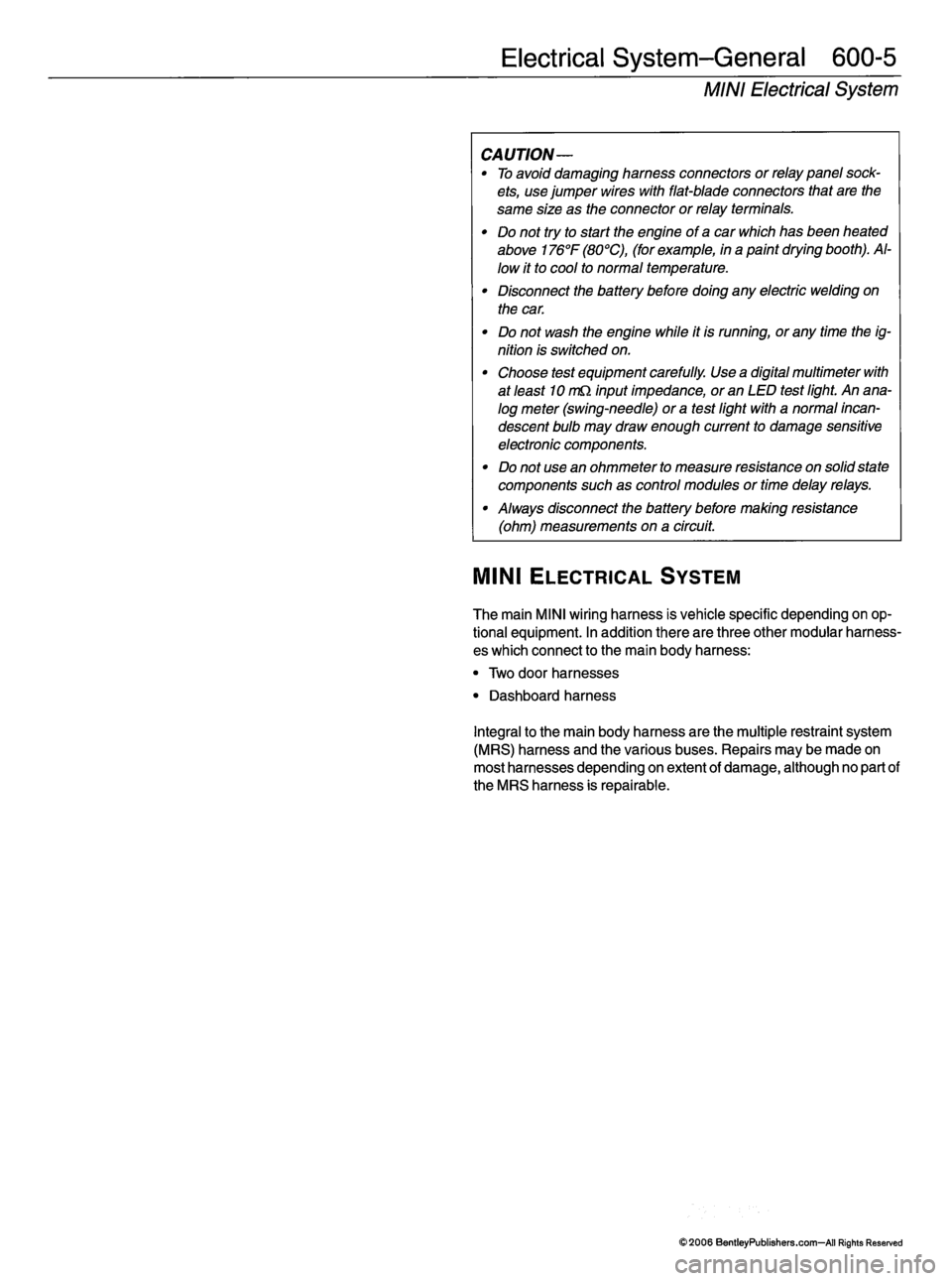 MINI COOPER 2002 Service Repair Manual MINI COOPER 2002 Service Repair Manual