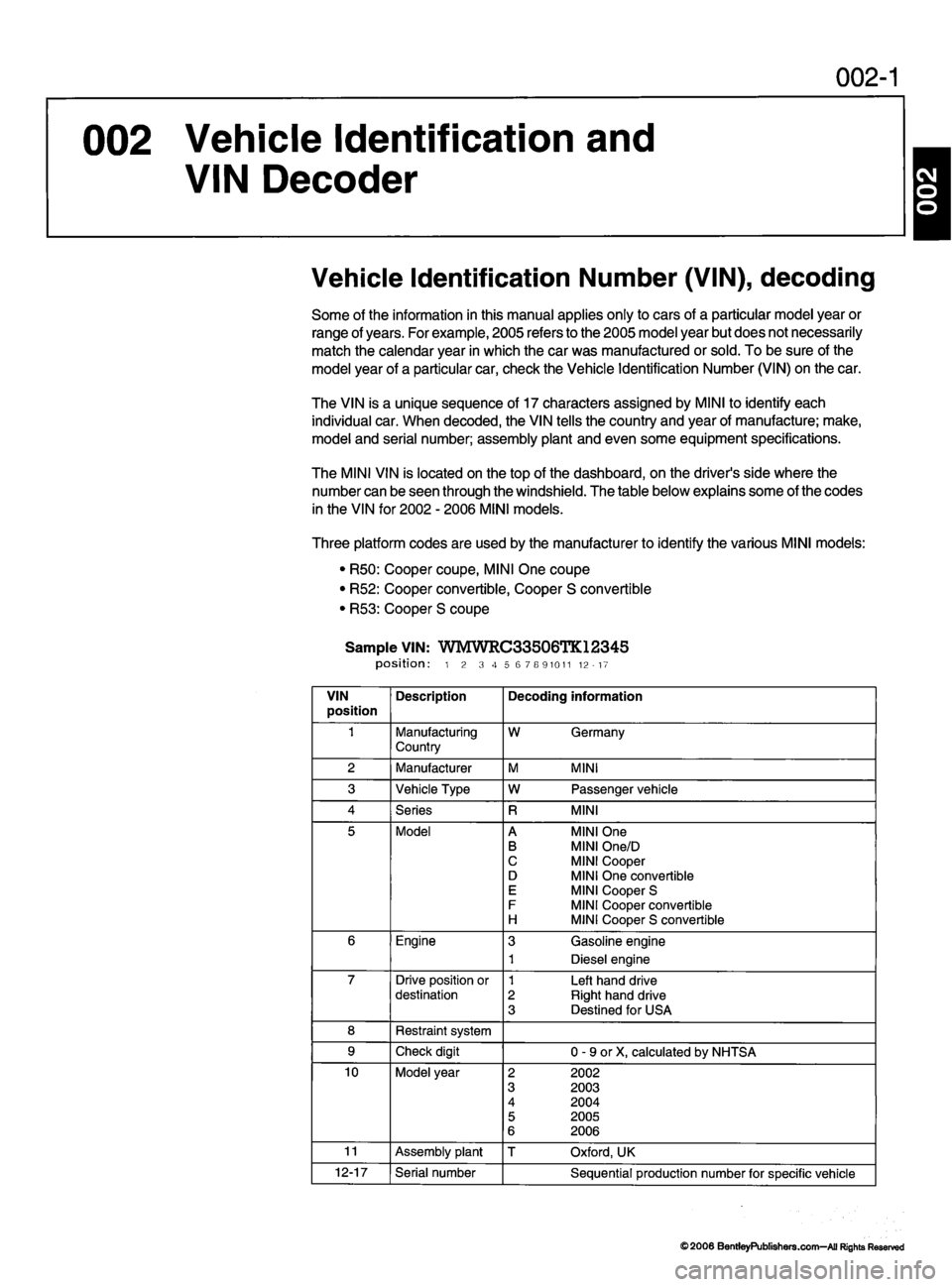 MINI COOPER 2002  Service Repair Manual 