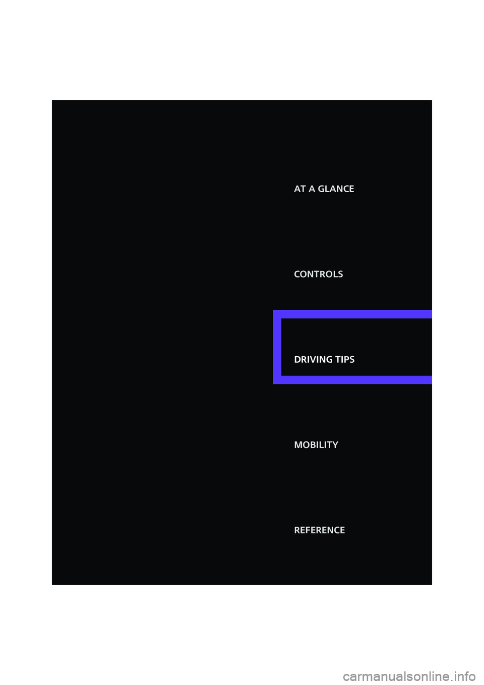 MINI COOPER 2007 Manual PDF At a glance
Controls
Driving tips
Mobility
Reference Driving tips
ProCarManuals.com 