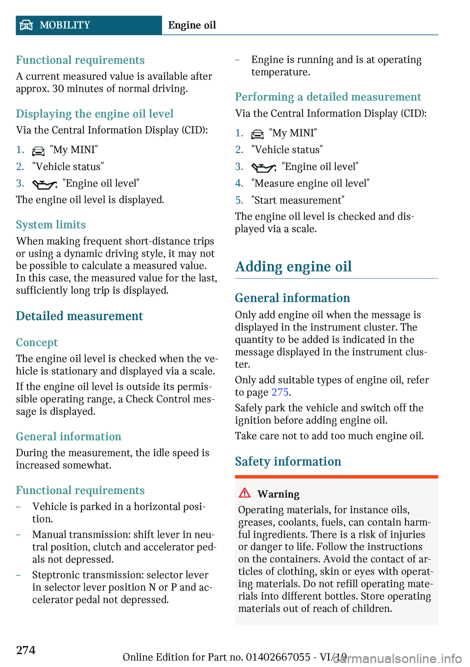 MINI CLUBMAN 2020  Owners Manual �F�