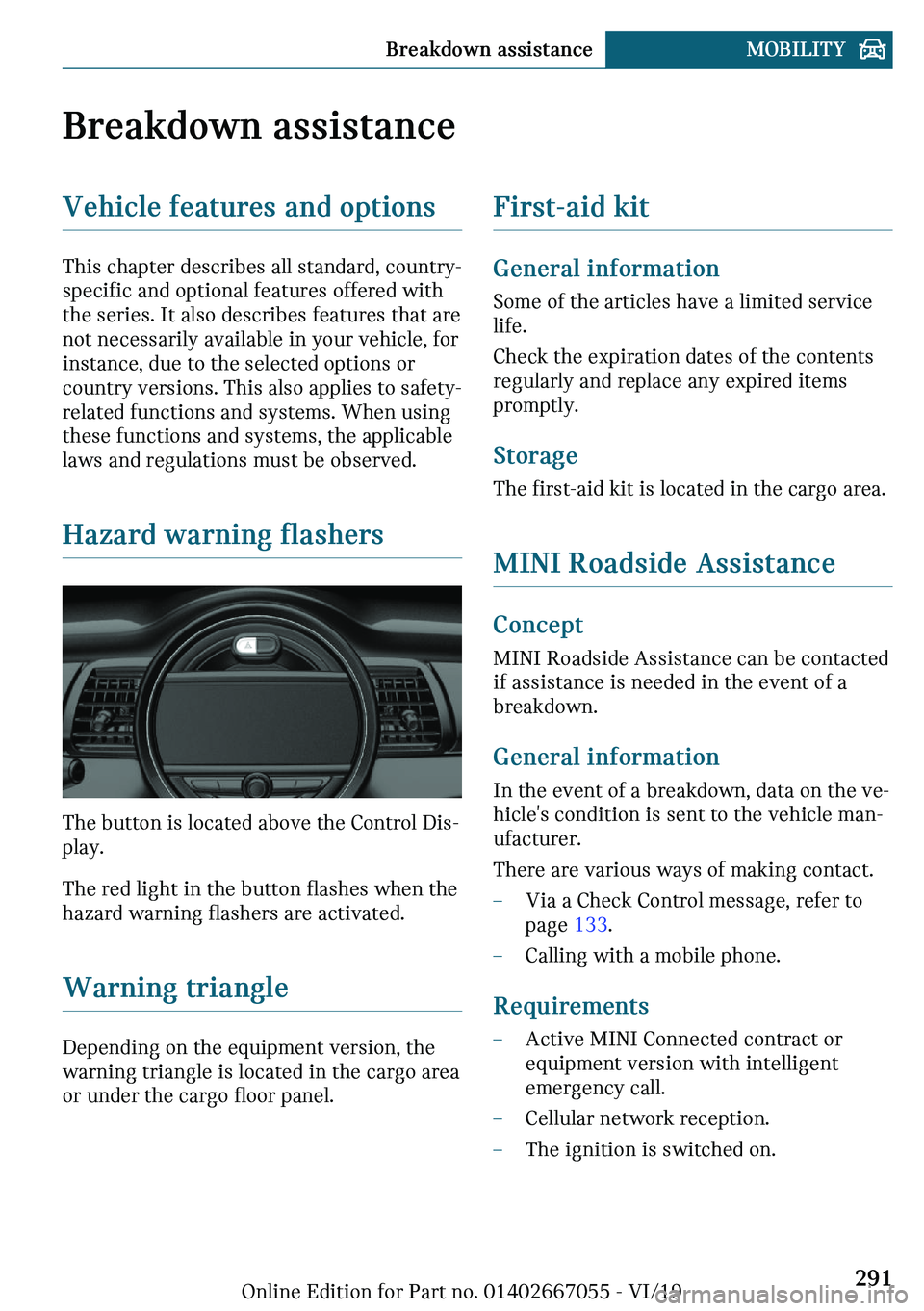 MINI CLUBMAN 2020  Owners Manual �B�r�