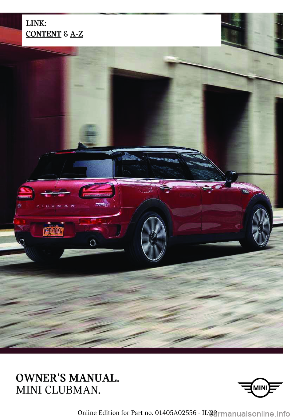 MINI CLUBMAN 2021  Owners Manual �O�W�N��`