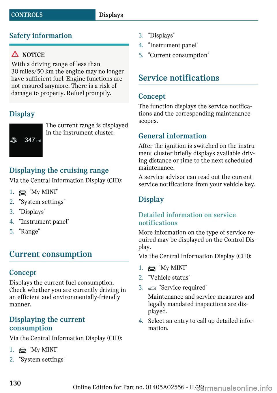 MINI CLUBMAN 2021  Owners Manual �d�