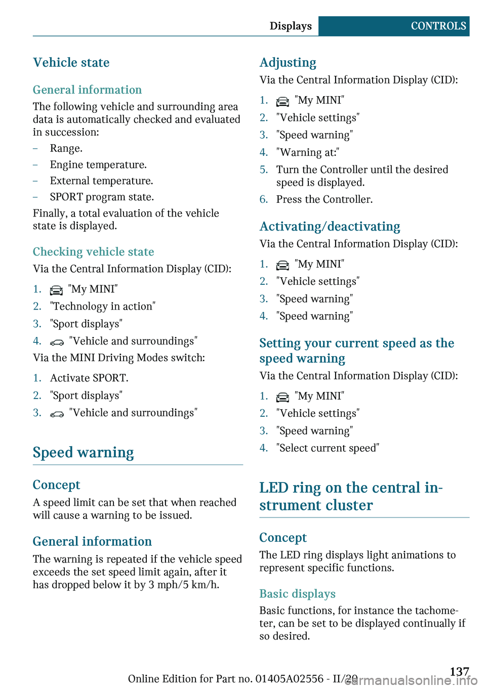 MINI CLUBMAN 2021  Owners Manual �V�