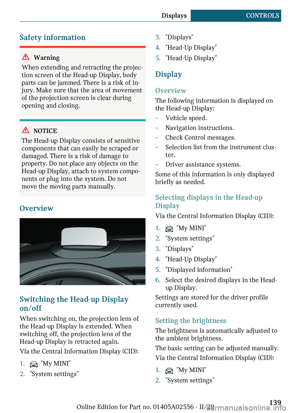 MINI CLUBMAN 2021  Owners Manual �d�