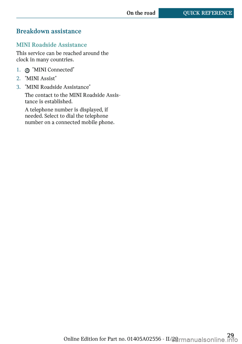 MINI CLUBMAN 2021 Owners Manual �B�r�
