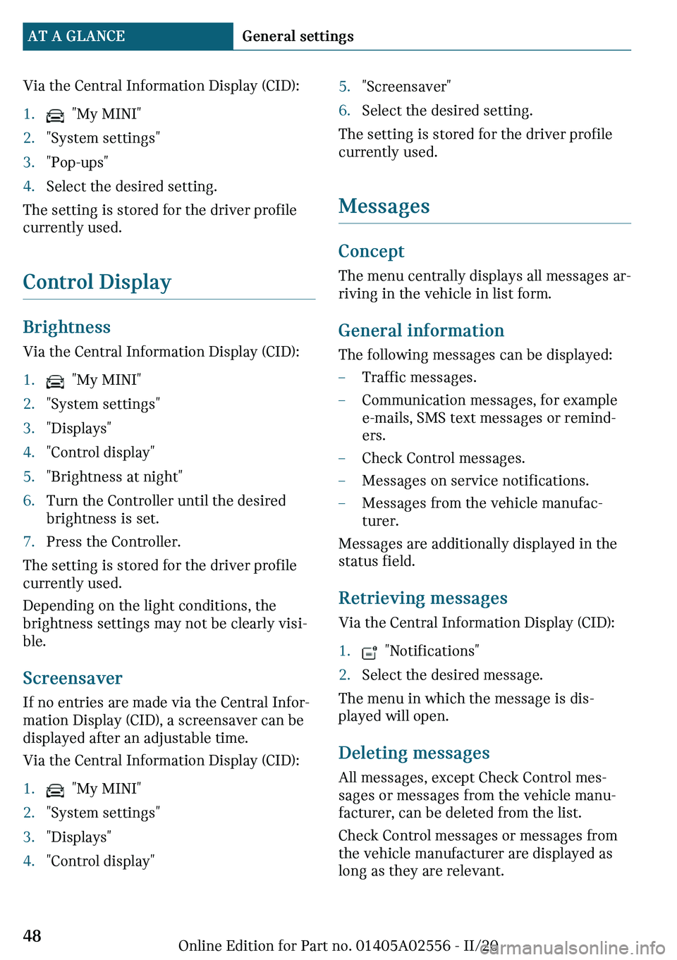 MINI CLUBMAN 2021 Service Manual �V�