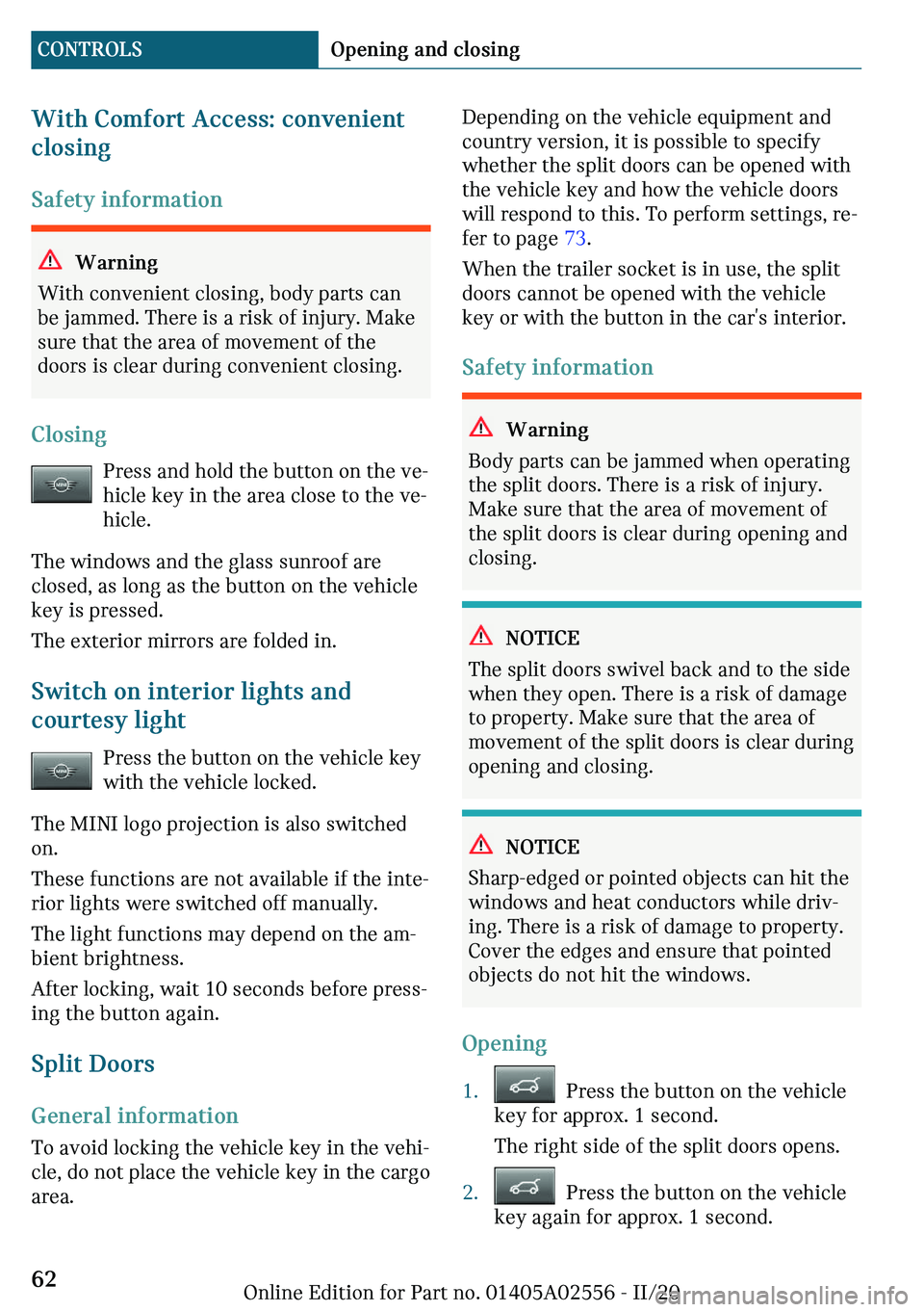 MINI CLUBMAN 2021 Repair Manual �W�