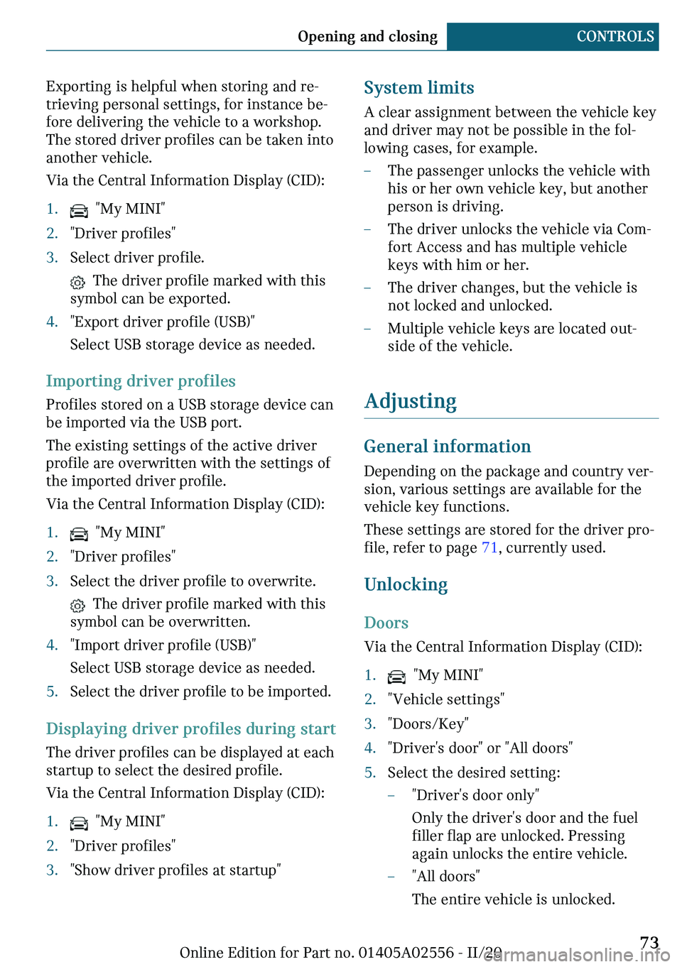 MINI CLUBMAN 2021 Manual PDF �C�