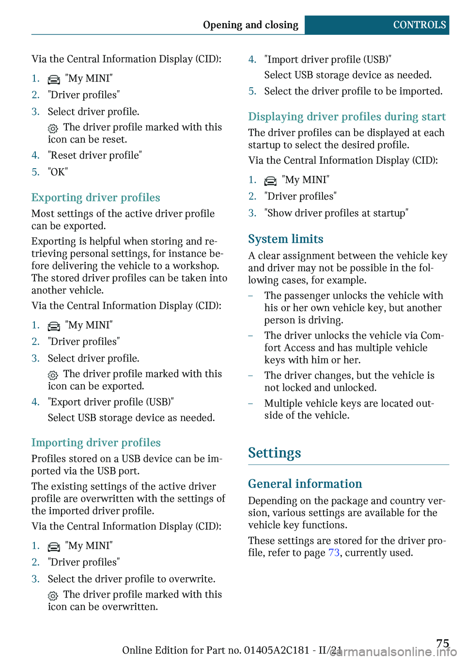 MINI CLUBMAN 2022 Manual PDF �V�