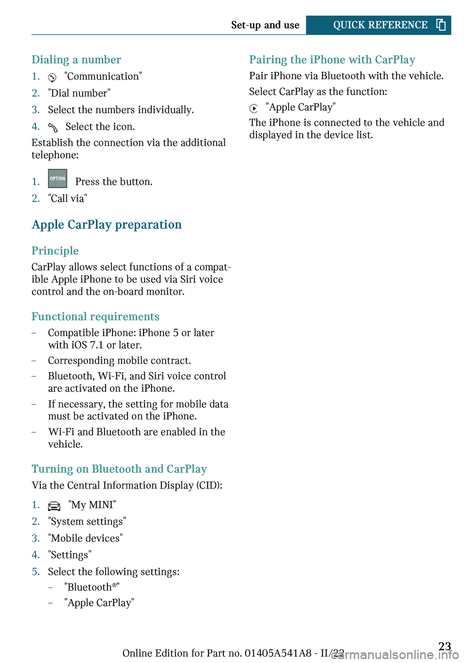 MINI CLUBMAN 2023 Owners Manual ��