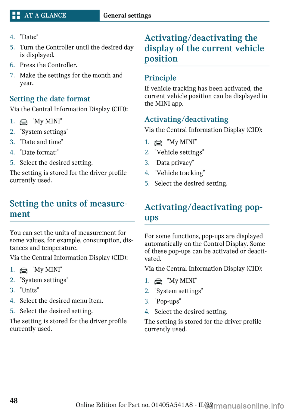 MINI CLUBMAN 2023 Service Manual c