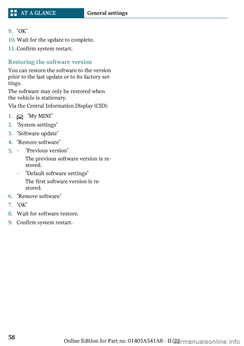 MINI CLUBMAN 2023 Workshop Manual #c
