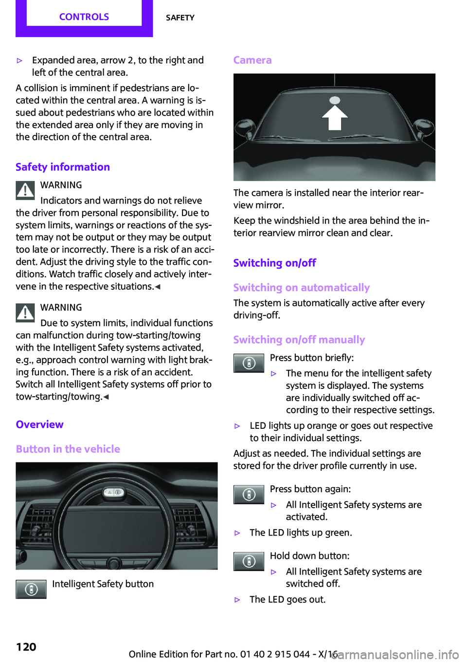 MINI COOPER 2017  Owners Manual '