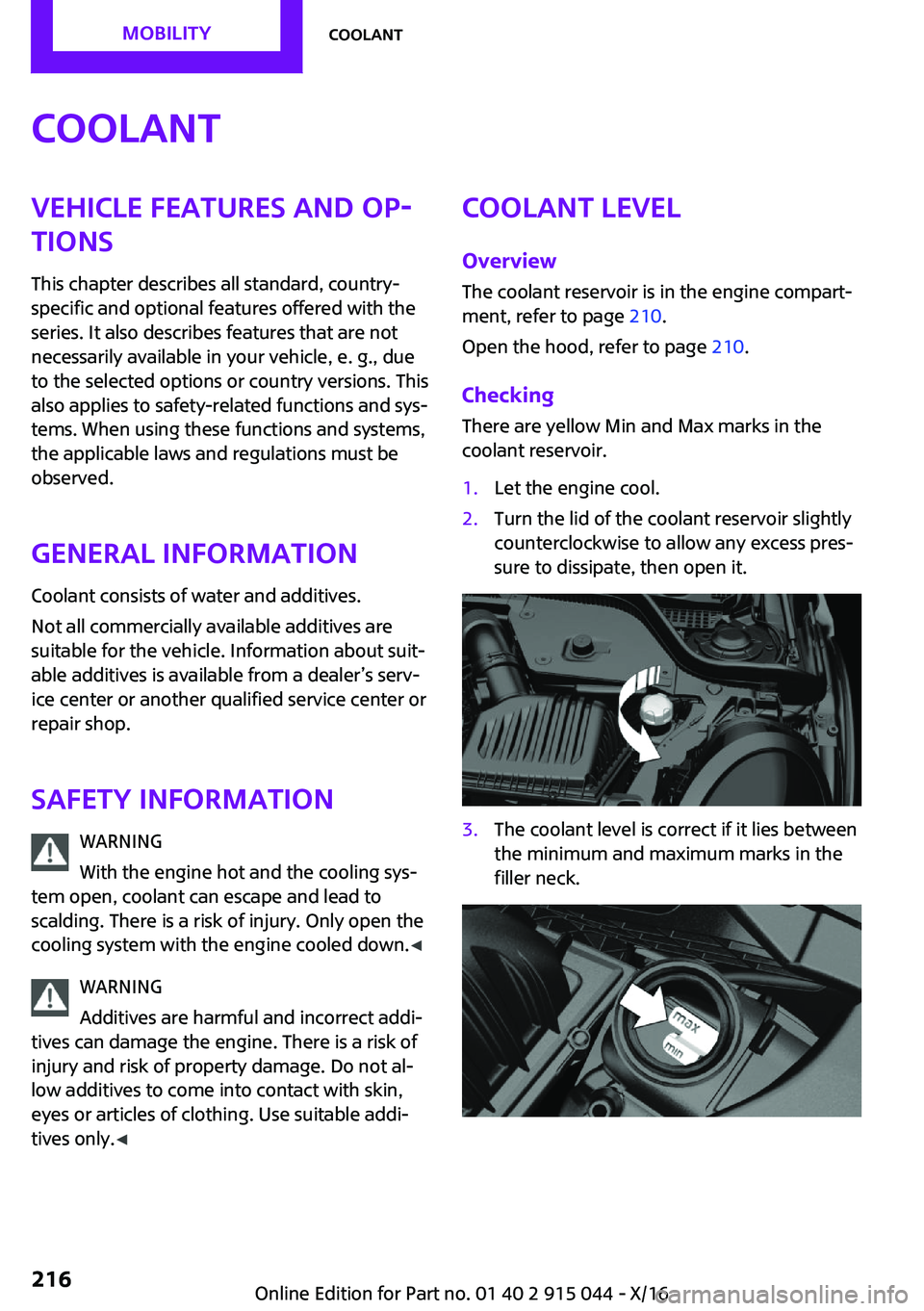 MINI COOPER 2017  Owners Manual �C�o�o�l�a�n�t�V�e�h�i�c�l�e��f�e�a�t�u�r�e�s��a�n�d��o�p